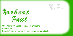 norbert paul business card